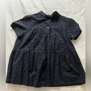 Madewell navy eyelet top